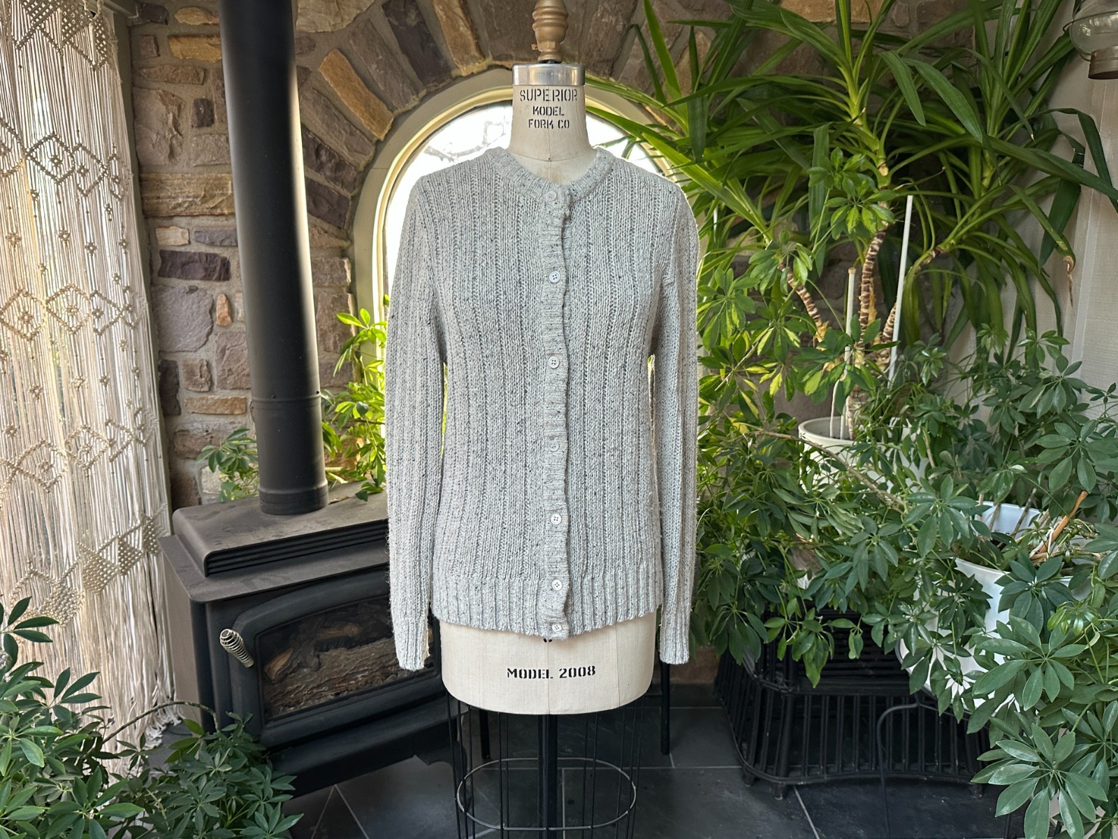 Vintage Geige Long Button Front Silk and Angora Cardigan Robert Scott Ltd