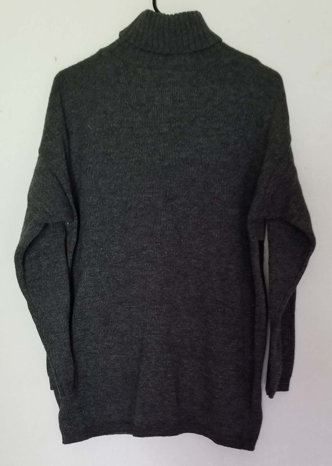Vintage 80s Cos Cob Turtle Neck Sweater LARGE Colorblock Ribbed Knit Brown Multi
