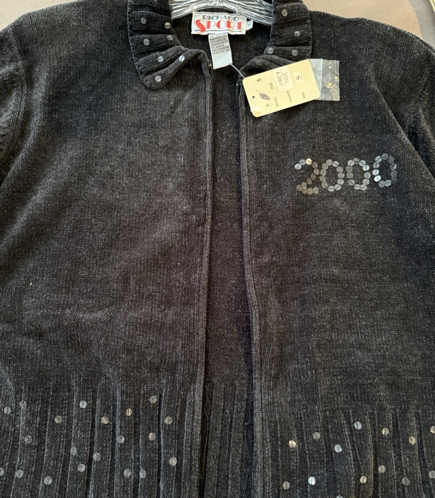 Vintage Y2K Women’s Richard Sport Chenille Cardigan NWT Size S Small