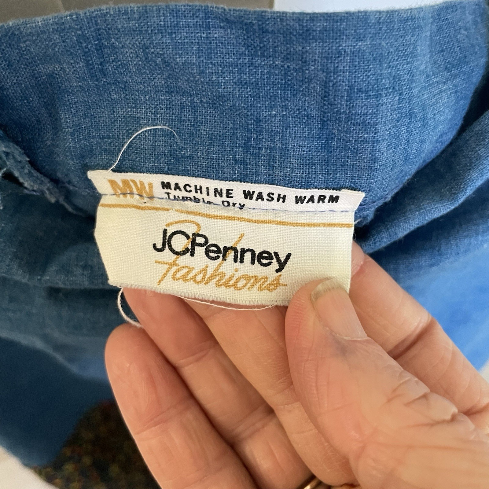 Vintage Tiered Maxie Prairie Skirt JC Penny Chambray And Floral Medium