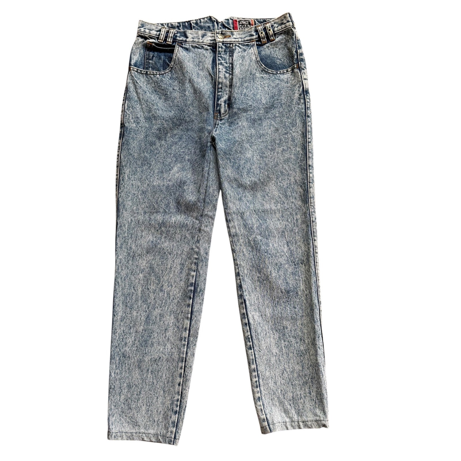 Vintage Jordache Gold High Waisted Acid Wash Tapered Jeans Womens 13/14 Blue