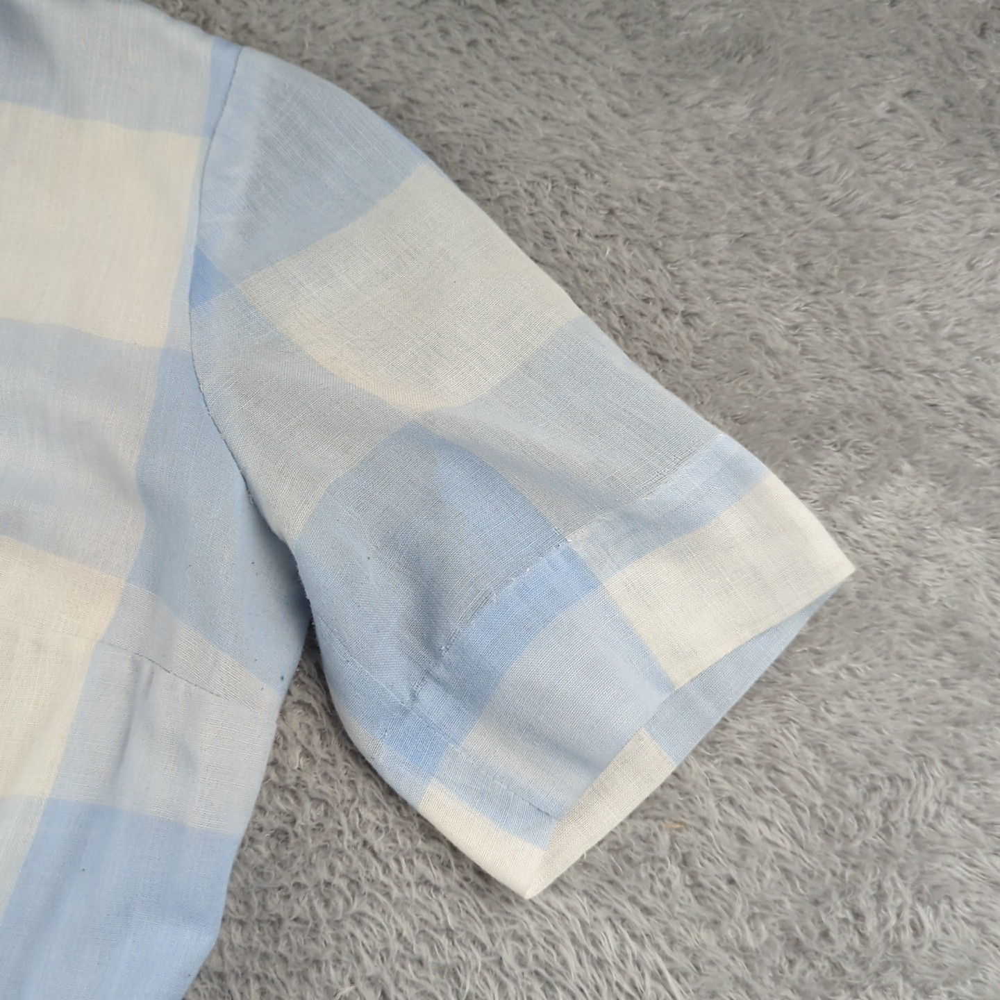 Vintage Jeanne Durrell Dallas Dress Womens Blue White Prairie Pleated Modest