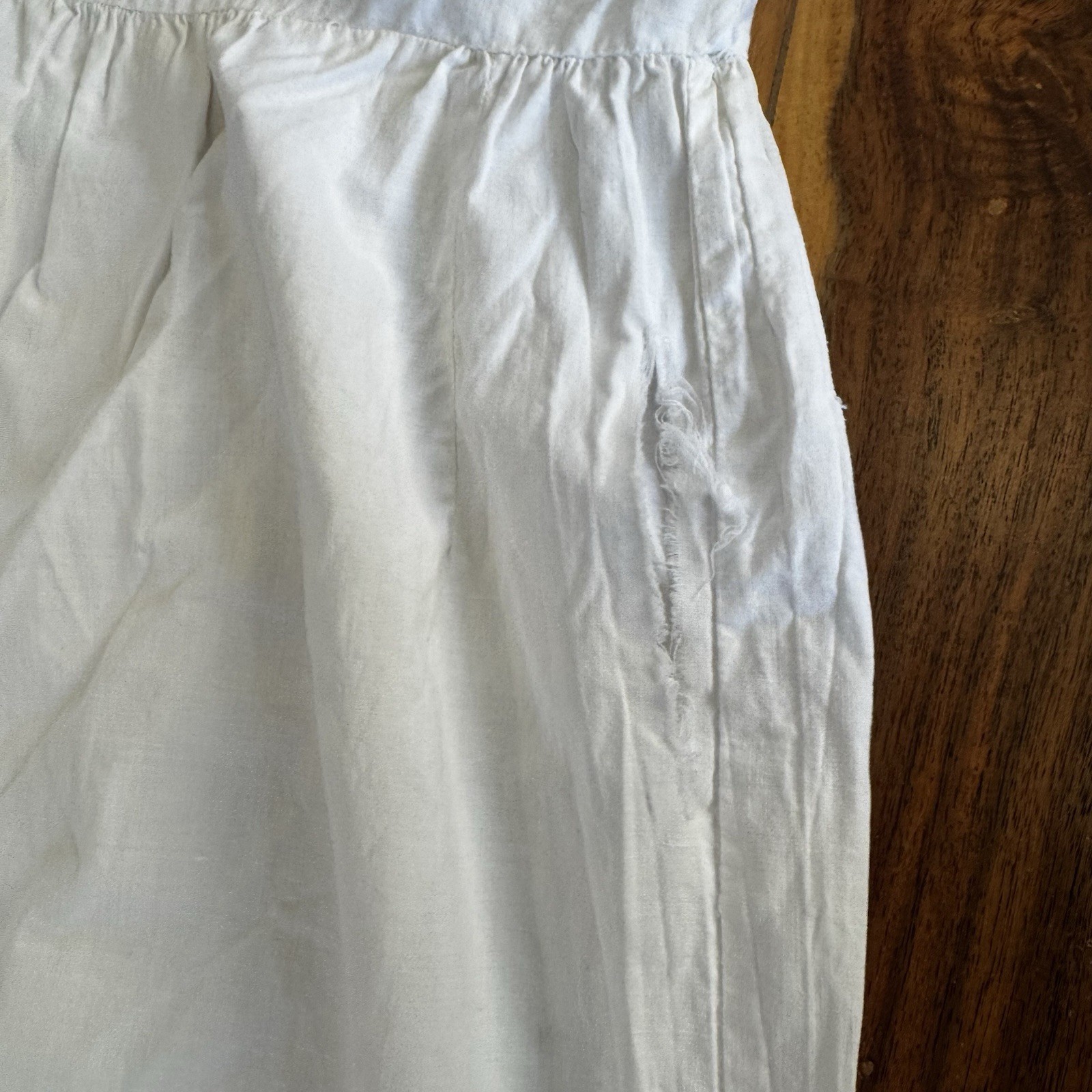 Reenactment Cotton White Night Gown Undergarment With Damage