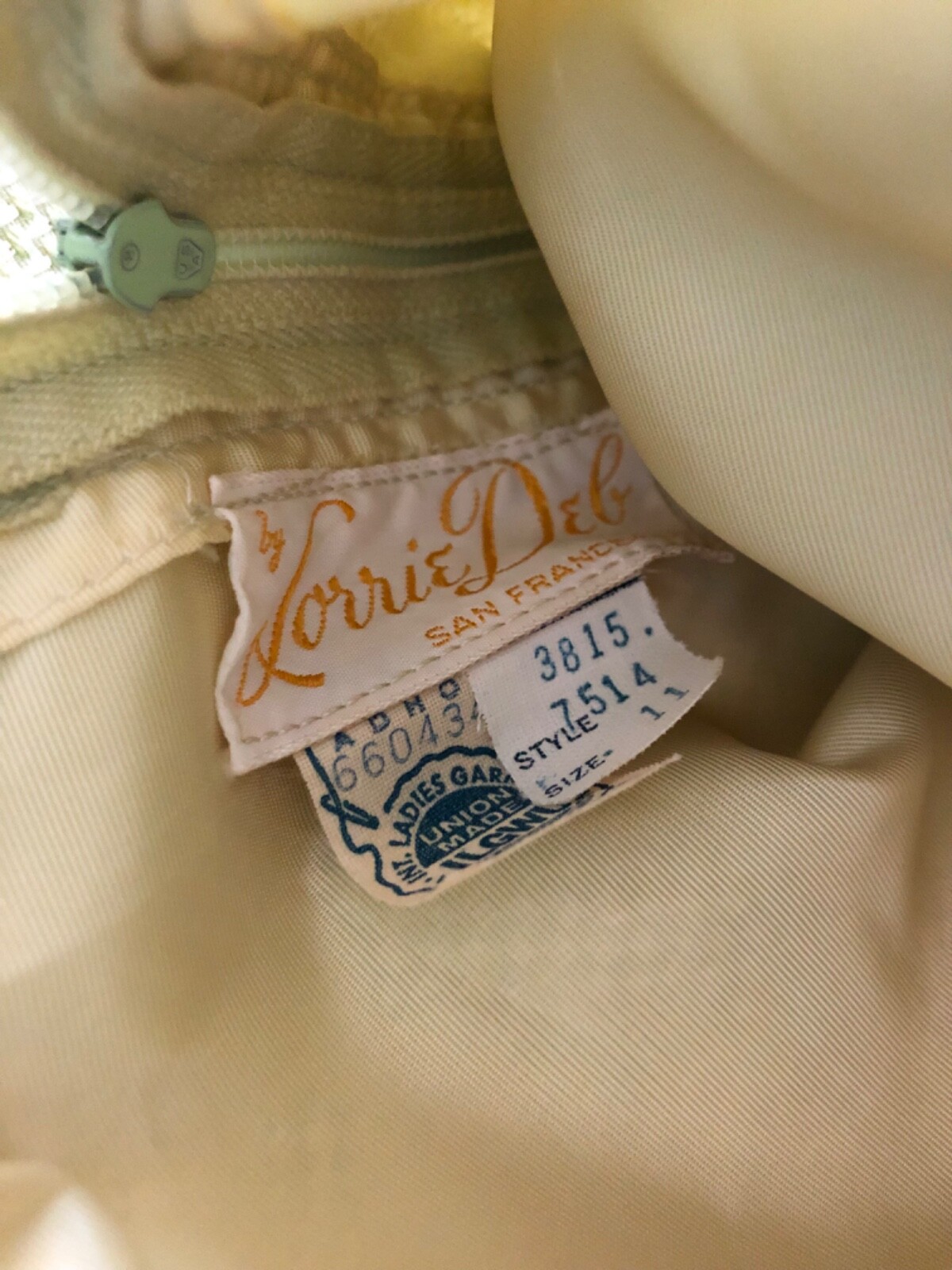 Vintage, 1962, Light Green Prom Gown, Size 11, Made in USA, Lorrie Deb, San Fran