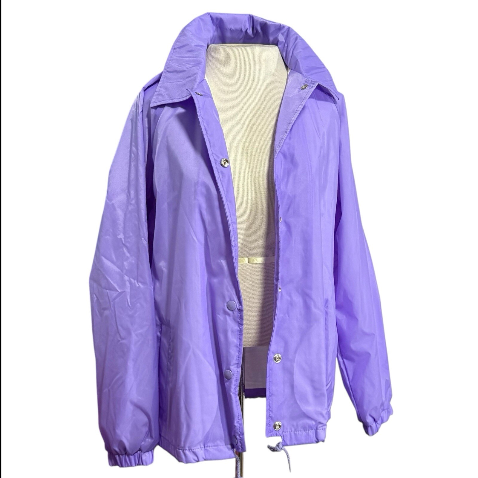 Vintage NOS 1980s Lilac Wind Breaker Jacket Current Seen Size M Snap Front New!!