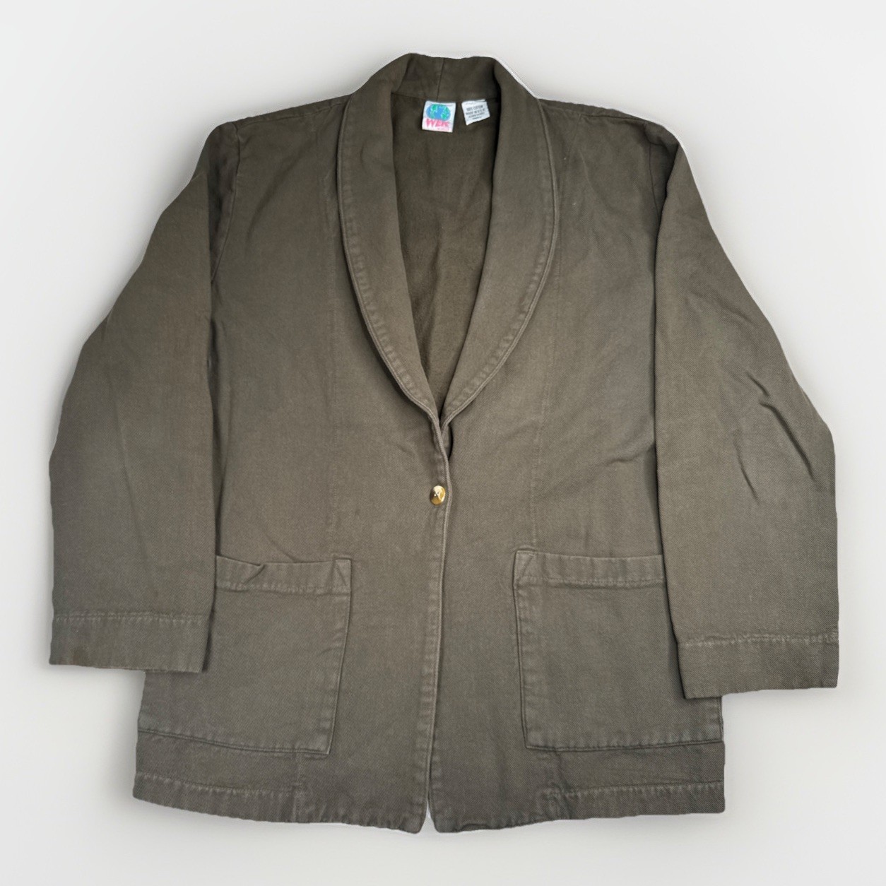 Vintage WEK Woman 100% Cotton Blazer Jacket 80’s Oversized Soft Chore Size S