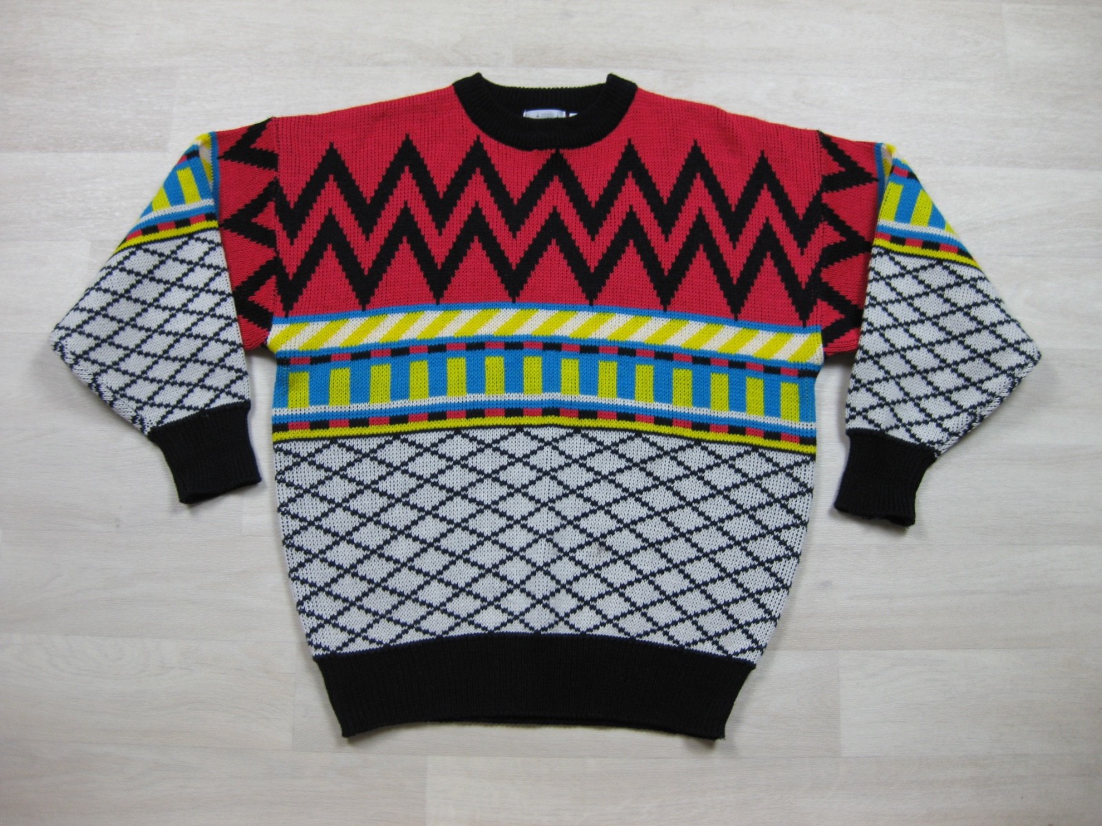 Vintage 80s Chateau Artsy Crewneck Sweater Women’s (M) Geometric New Wave