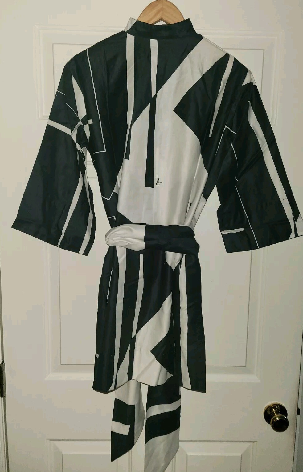 Vtg. Catherine Ogust Penthouse Gallery Mod Shift Burma Forever Dress Tie Art OS