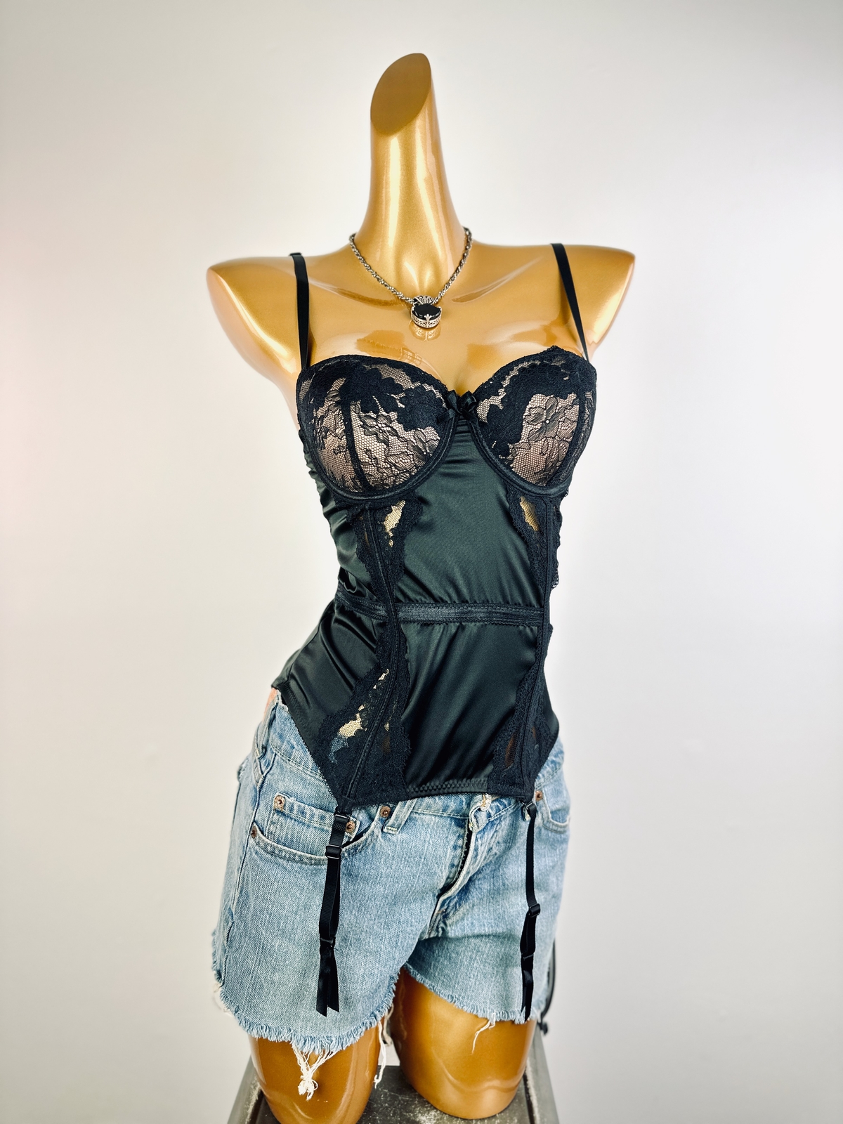 Frederick’s of Hollywood goth bustier corset top lingerie