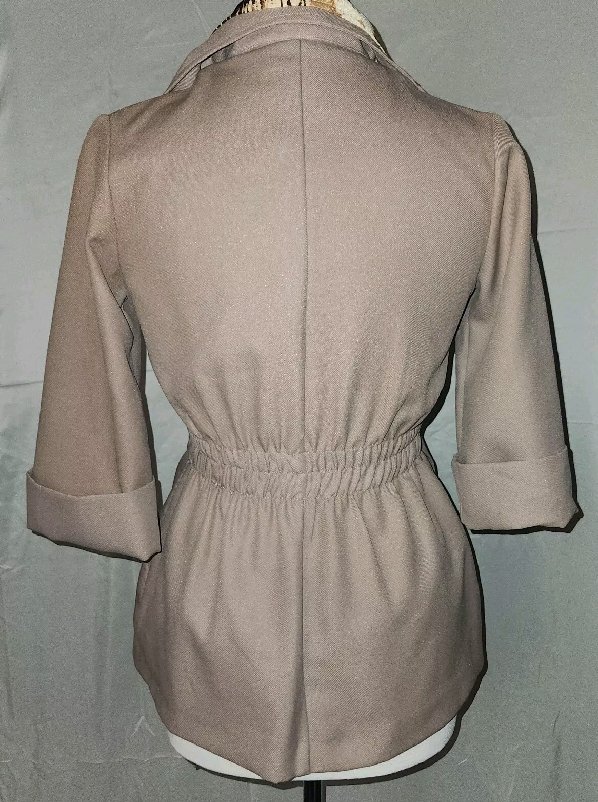 Vtg 1970s 2 Piece Suit Almond Small High Waist Flare.