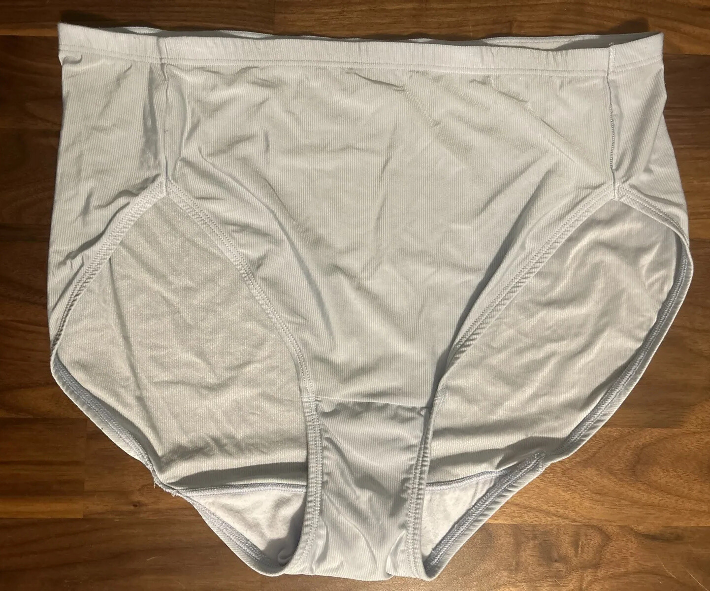 Vintage Vanity Fair Panties Blue Nylon Spandex Hi-Cut Panty Briefs 9/2XL Sissy
