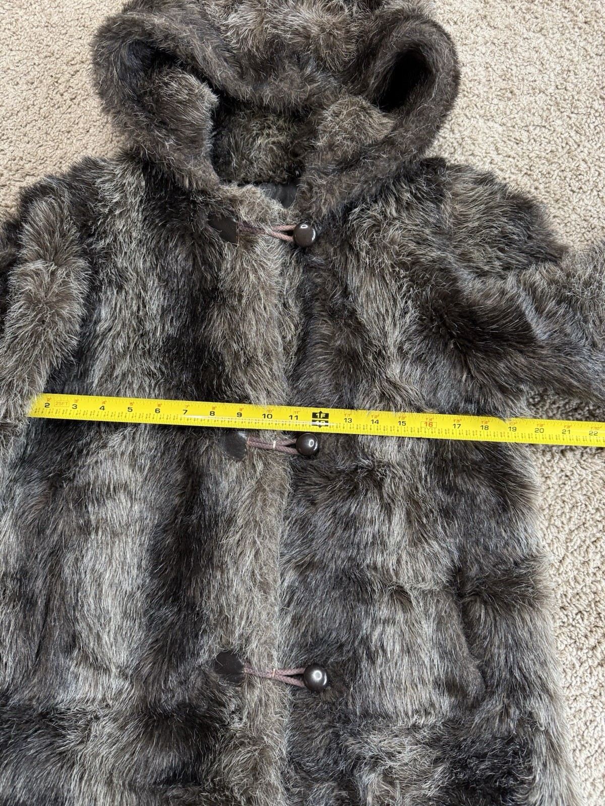 Vintage Russel Taylor Brown Union Made Faux Fur Vintage High End Medium 1960s