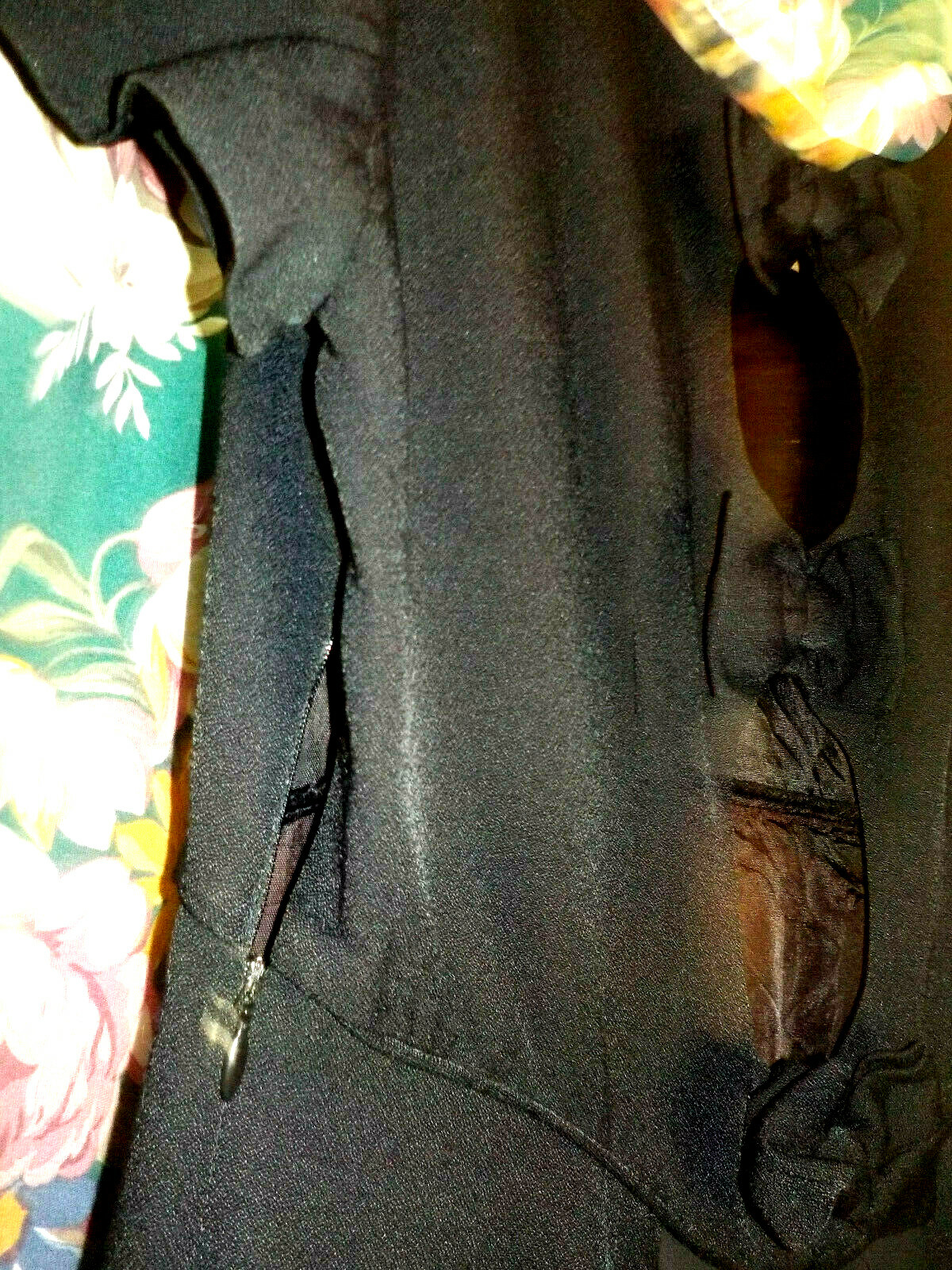 Vintage Jeffrey & Dara Formal Black Dress with 2 Trains Evenings by Tom Barra