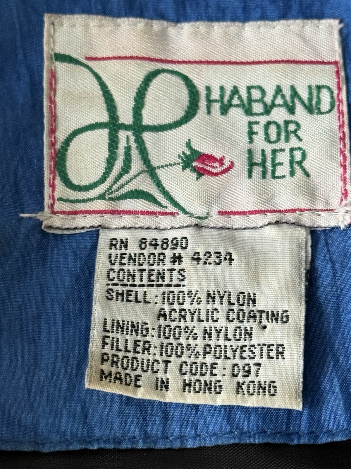 80s Haband For Her Vintage Puffer Colorblock Coat Jacket 3X