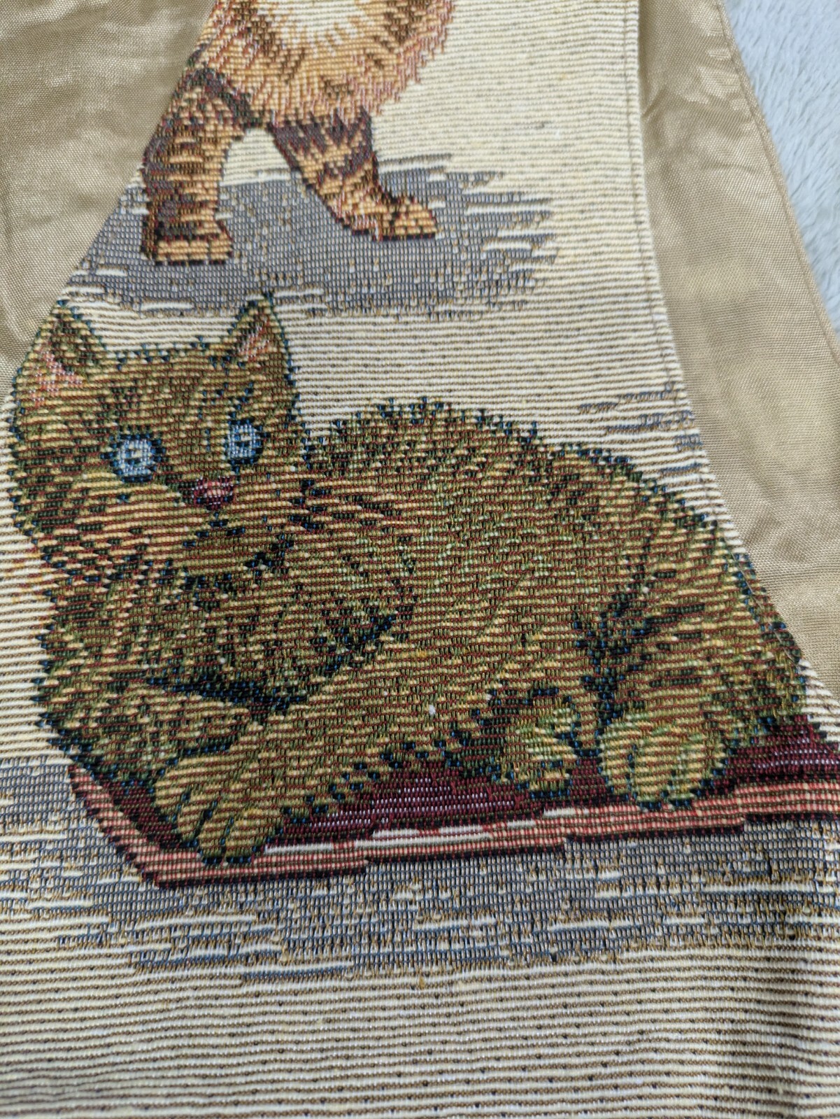 Vintage Nadia Embroidered KITTY CATS Tapestry Women’s LG Grandmacore Vest NEW