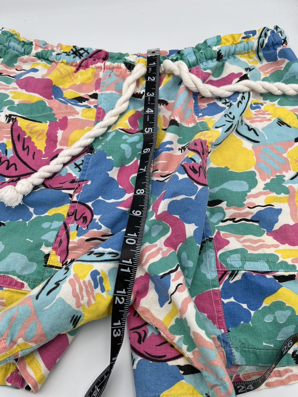 Vintage 80s California Splash Women’s Shorts Small AOP Beach Palm Tree Retro