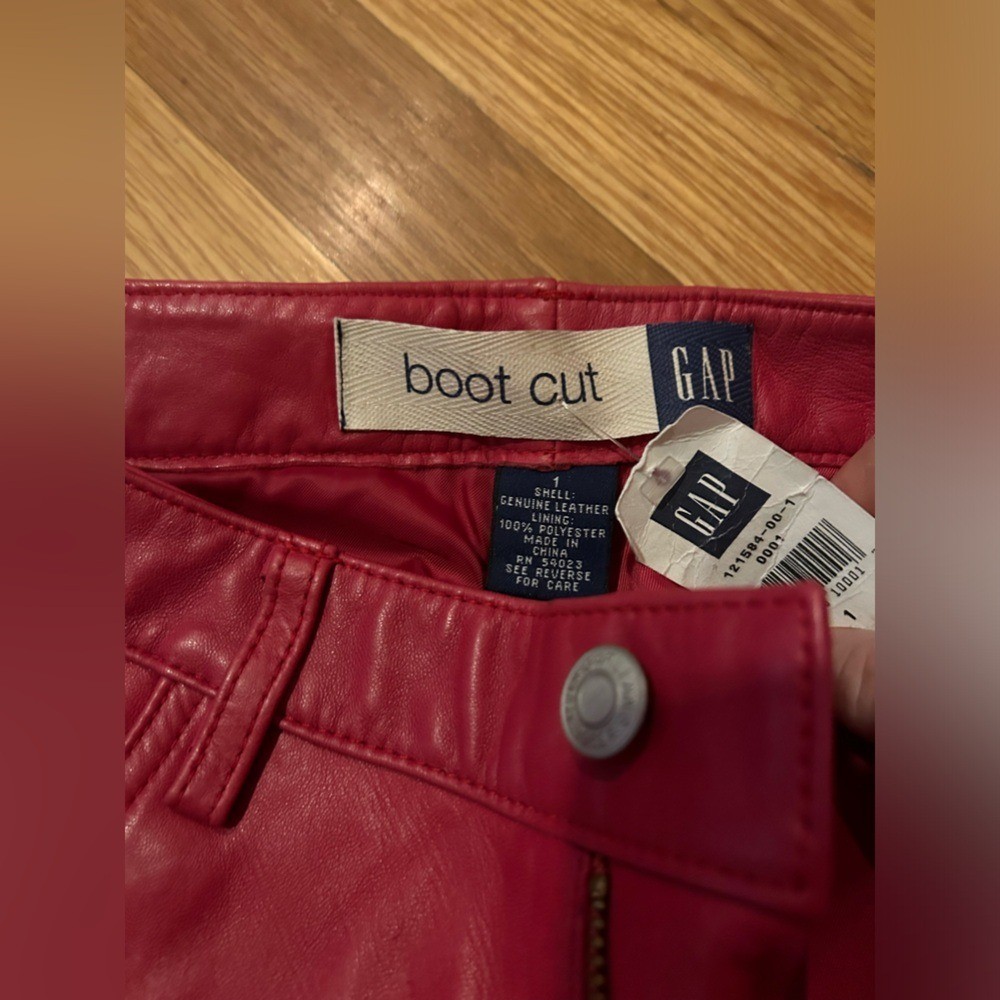 New w/defects GAP Vintage Circa 2000 Leather Bootcut Jeans – Bright Pink