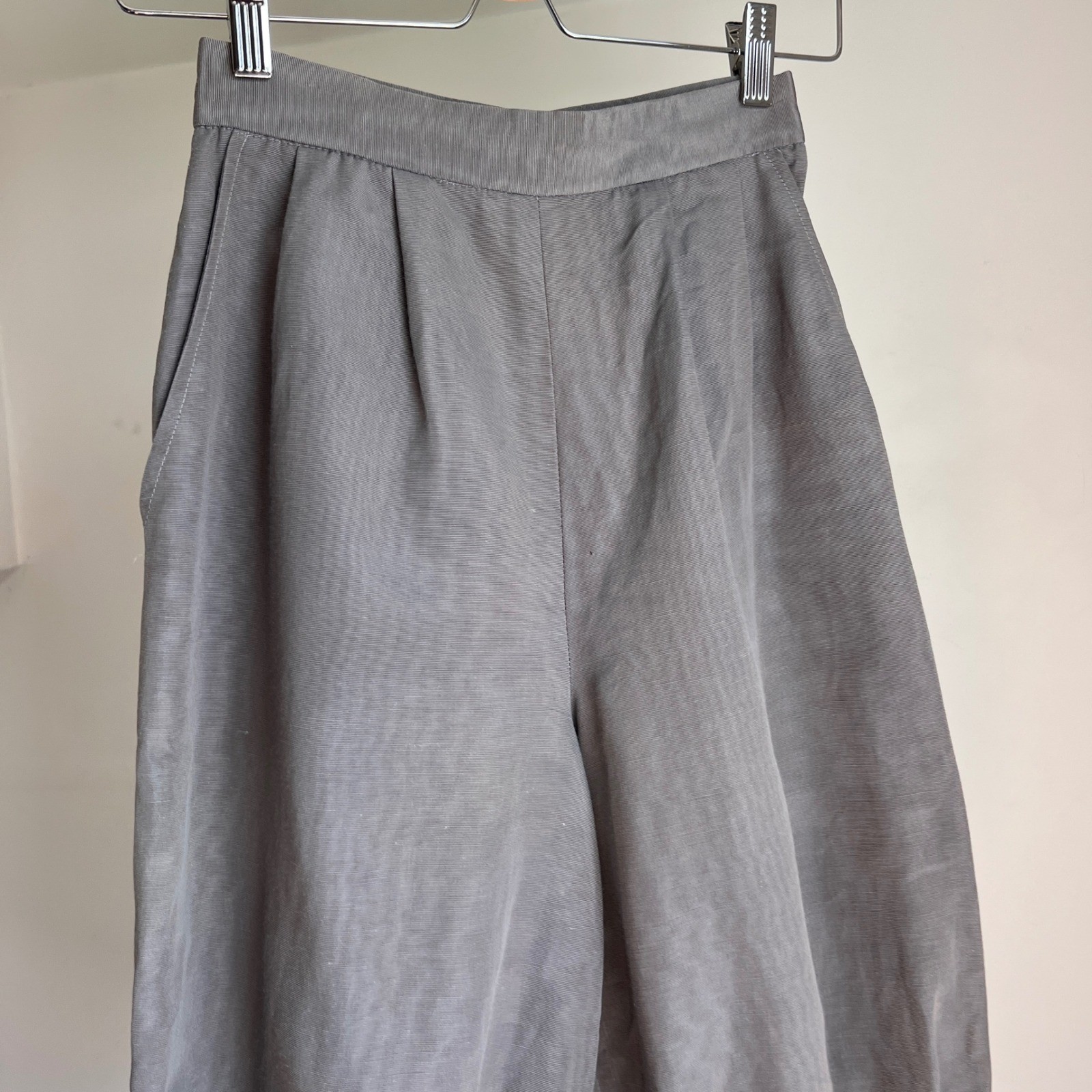 Vintage Cropped Balloon Leg Capri Pants Grey Victorian Peddle Pushers Regency