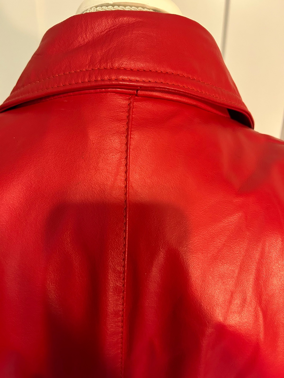 Vintage women’s 1980’s red Argentinian leather trench coat – Small