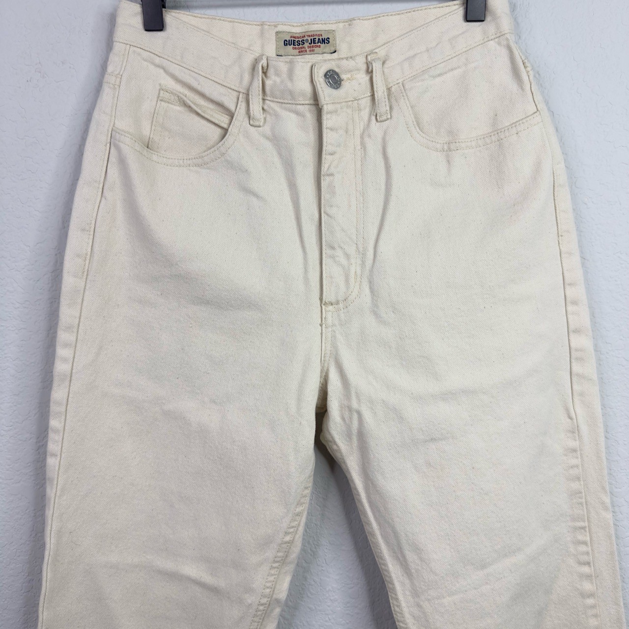 Guess Pants Womens 30 Cream VTG 80s 90s Mom Jeans Normcore USA Made Minimalist