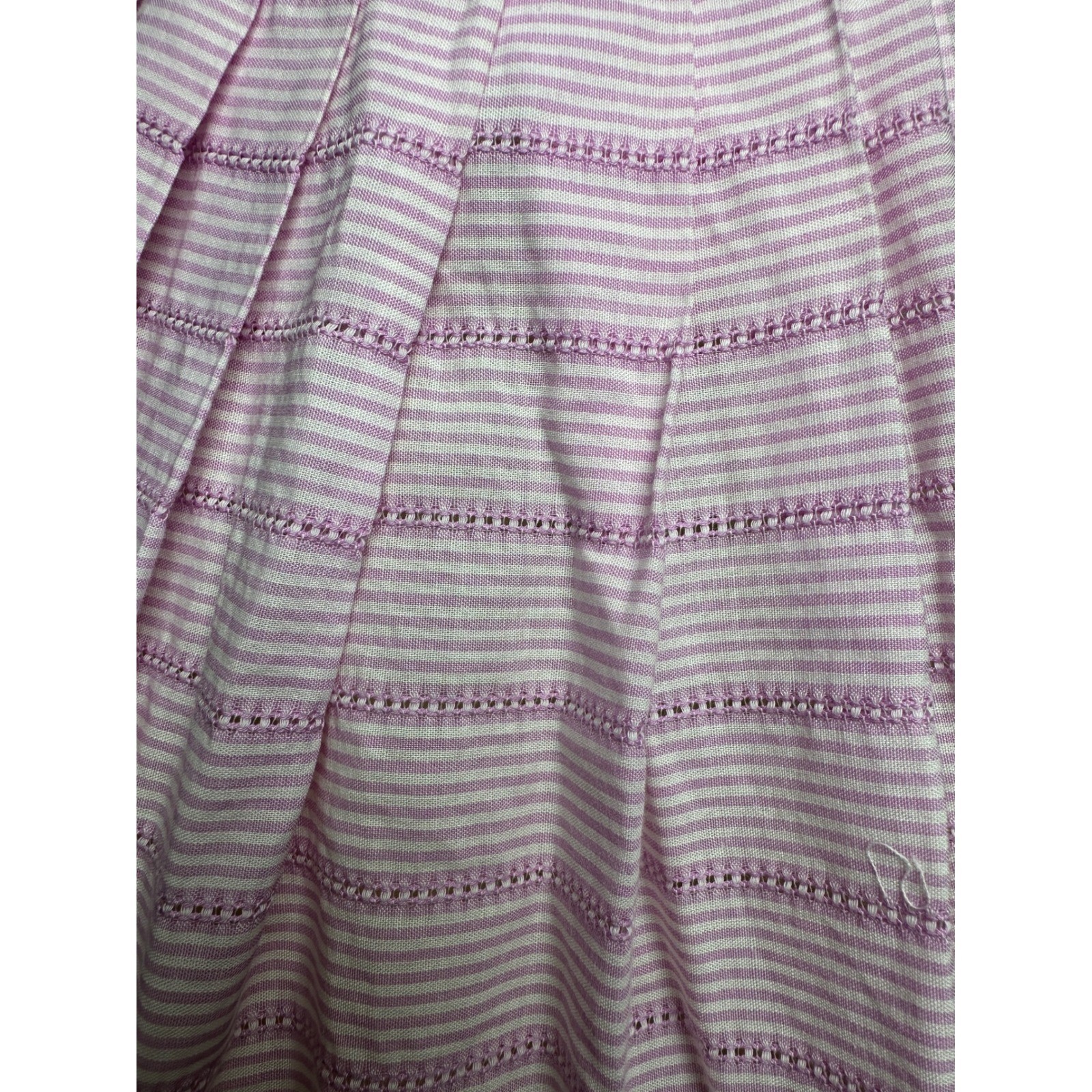 Cute Vintage 1950s Pixie of California Purple Candy Stripe Lace Ruffle Dress