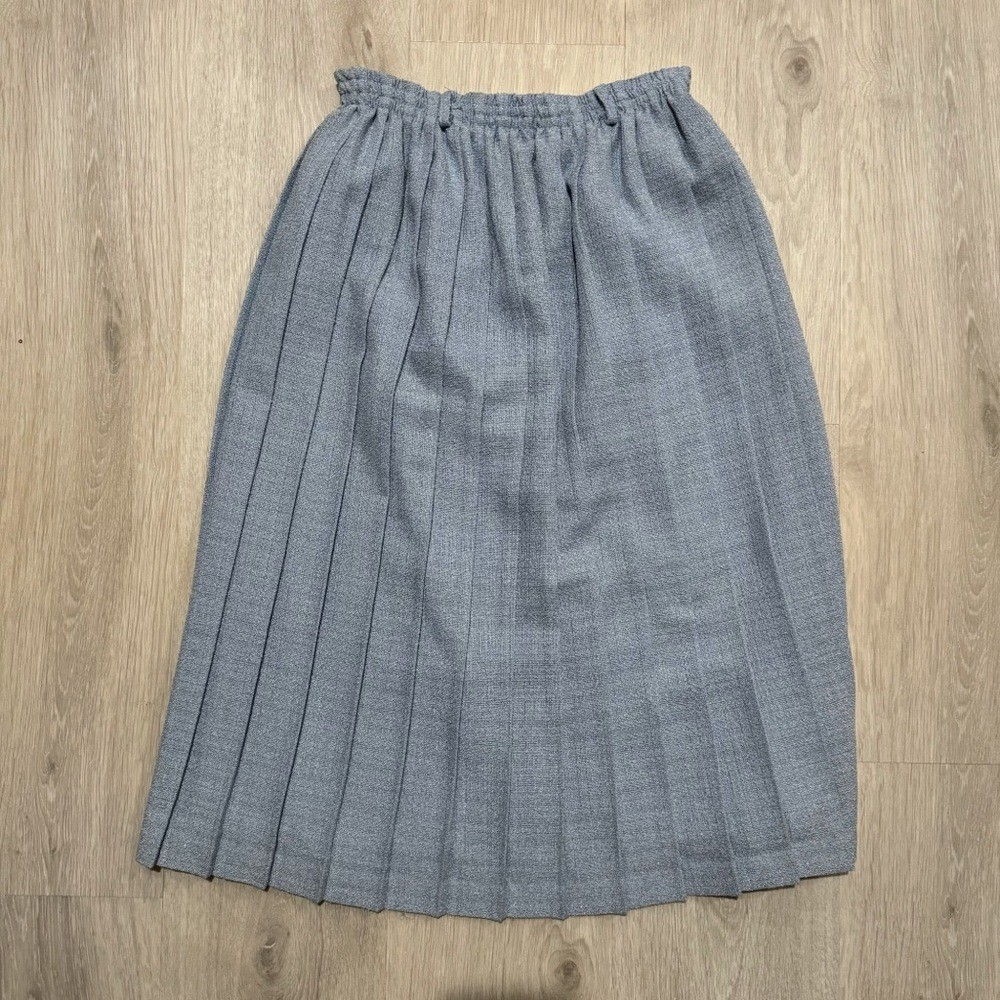 vintage light blue pleated long midi maxi a line skirt