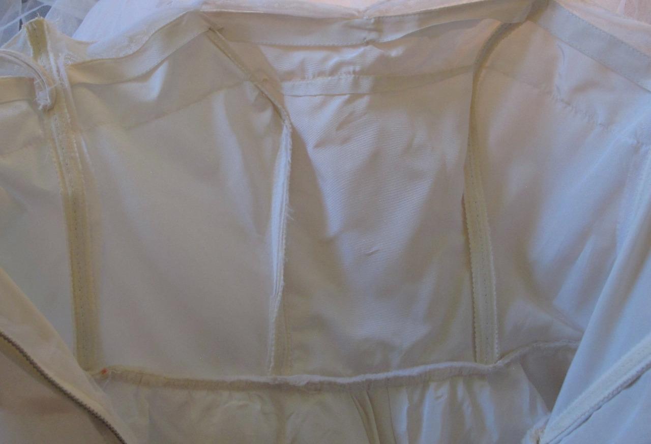 Vintage 50s Emma Domb White Tulle & Lace 2pc Wedding or Prom Dress Tiered Ruffle