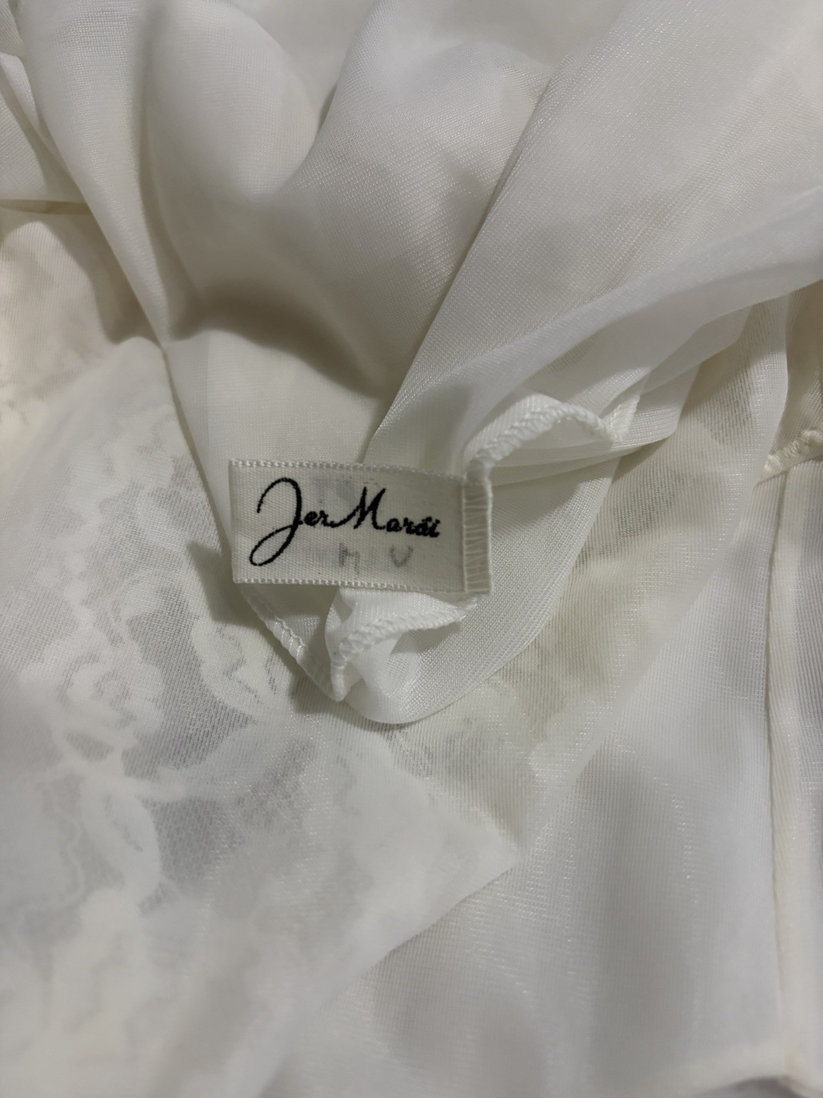 Rare Vintage 1970’s Jer Marai Chiffon Babydoll Bridal Set Size Medium