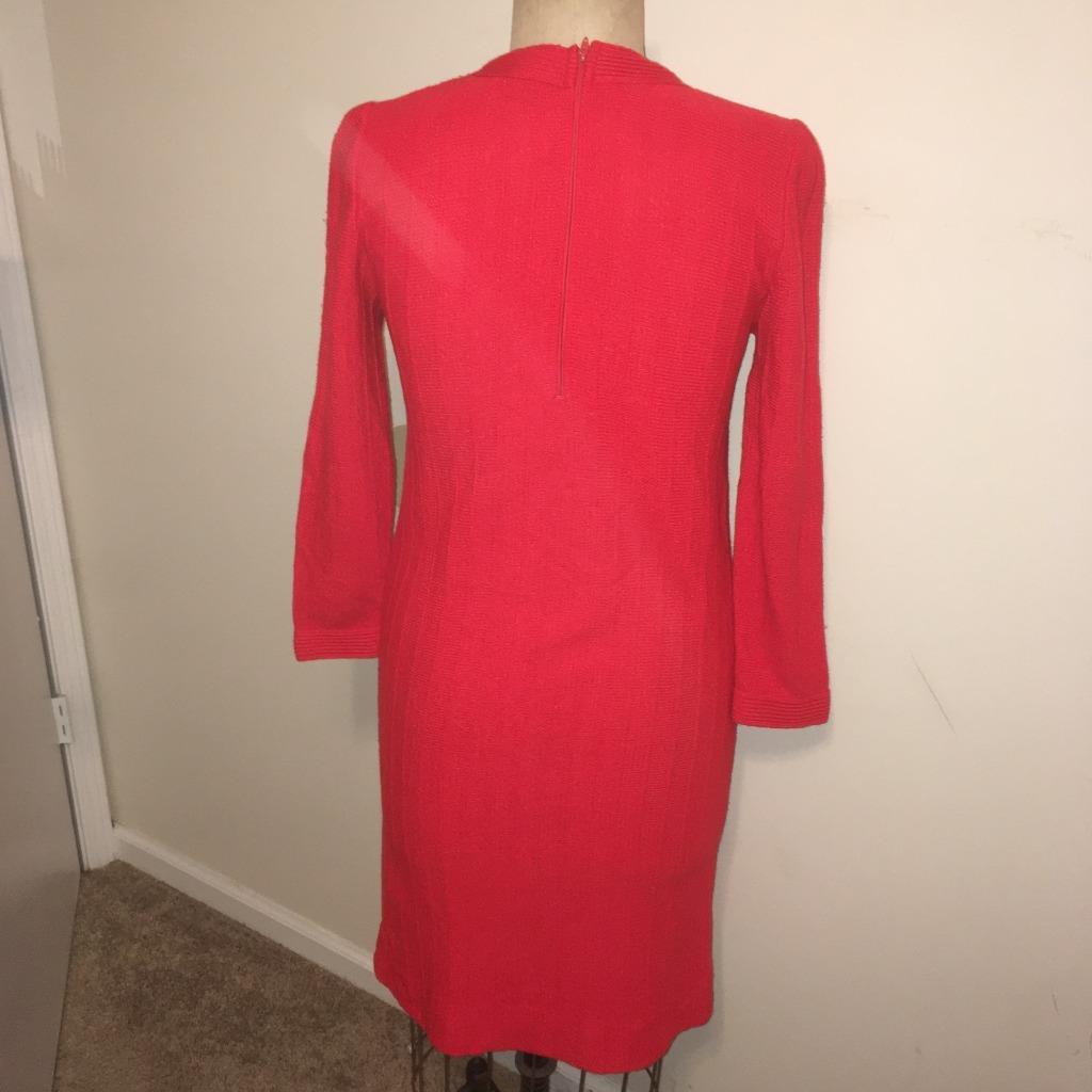 Caledonia Vintage 1960’s Red Knit Sweater Dress 6