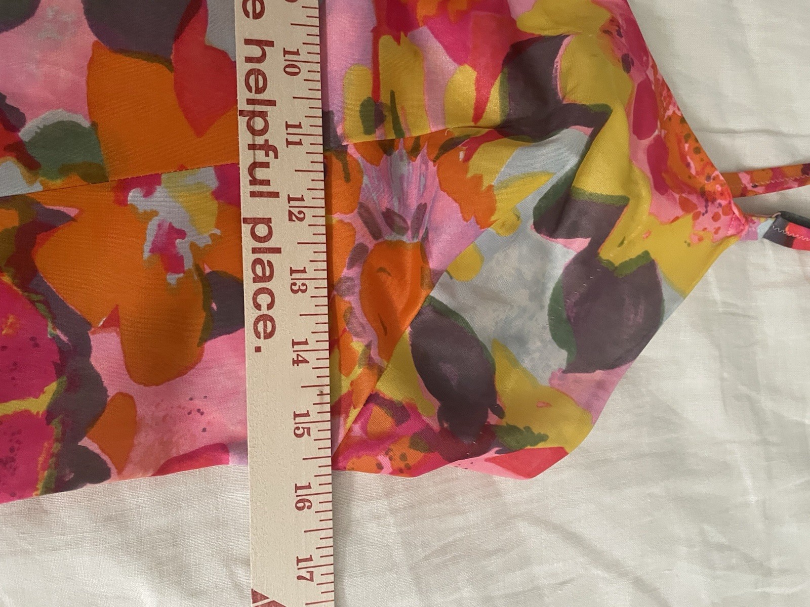 Vintage 60’s Psychedelic Slip Hot Fluorescent Pink Orange Mini Dress Floral Sz M