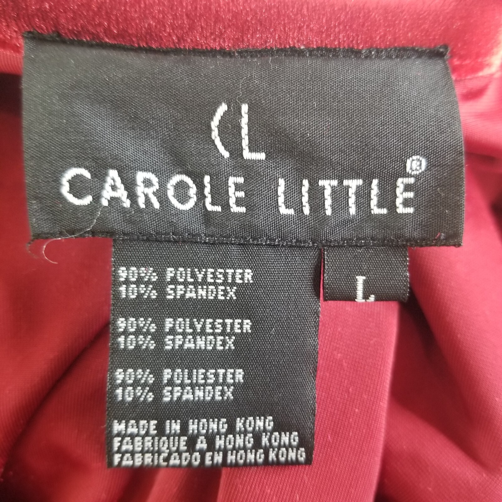 Carole Little 3 Piece red velour maxi skirt top W/ jacket L/16 Evening Party