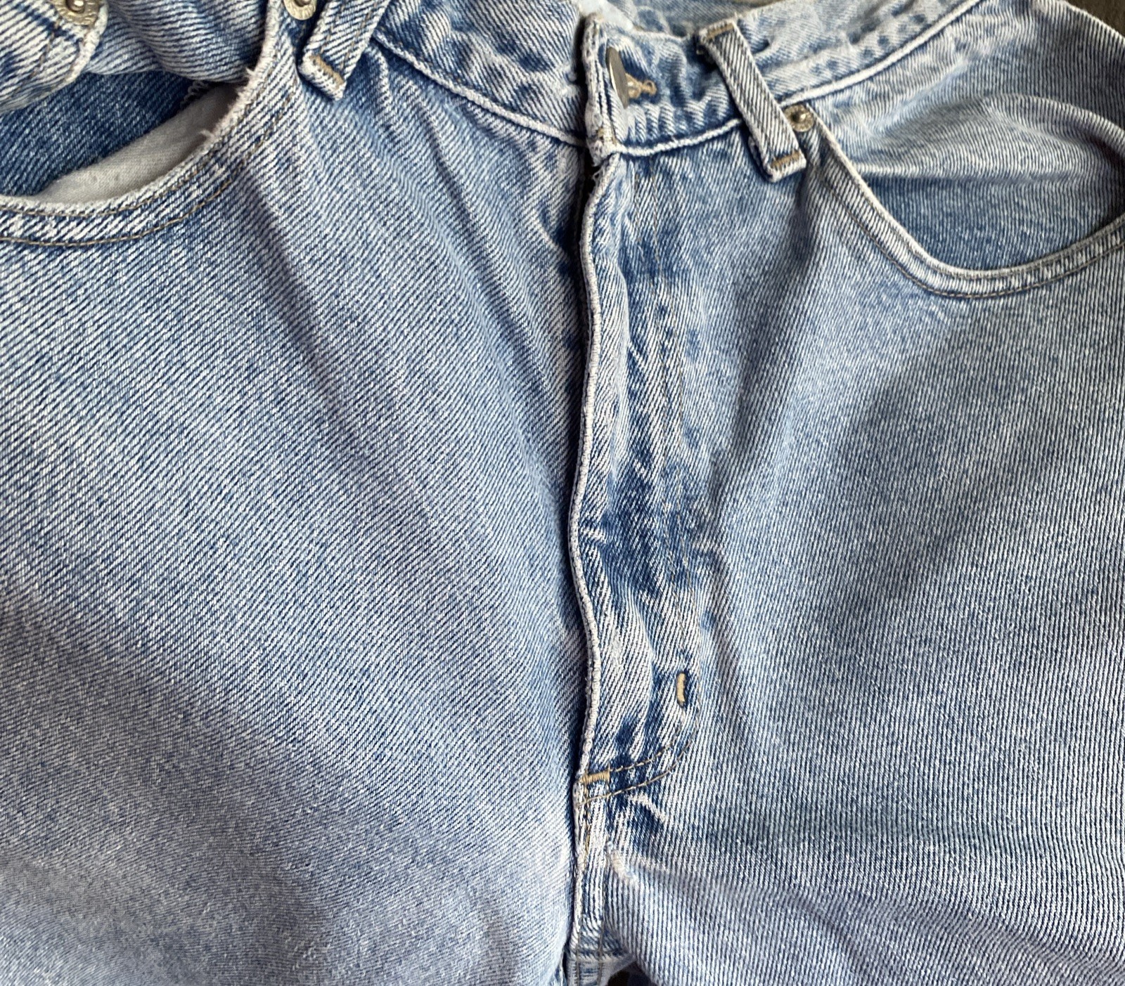 Vintage Guess High Rise Jeans, Sz 31W 32L, green triangle, Tapered 90s USA Made
