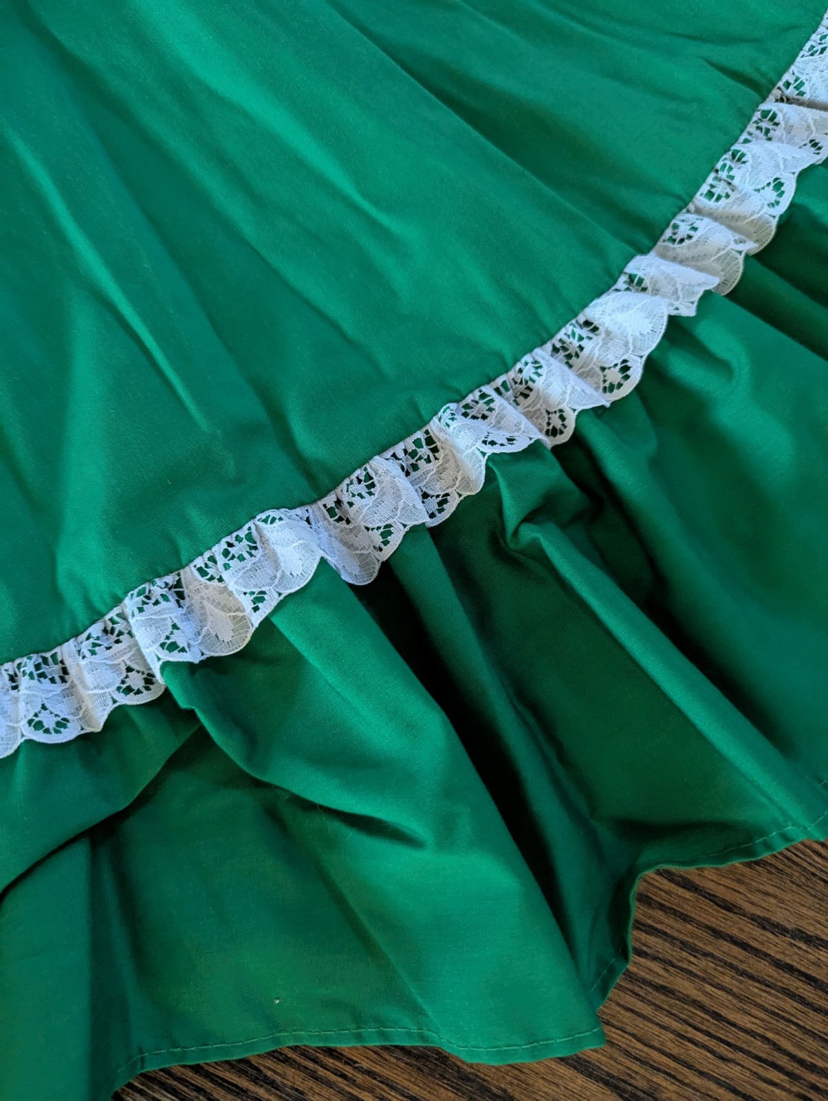 Vintage Partners Please Square Dance Circle Skirt Rockabilly Size S USA Green