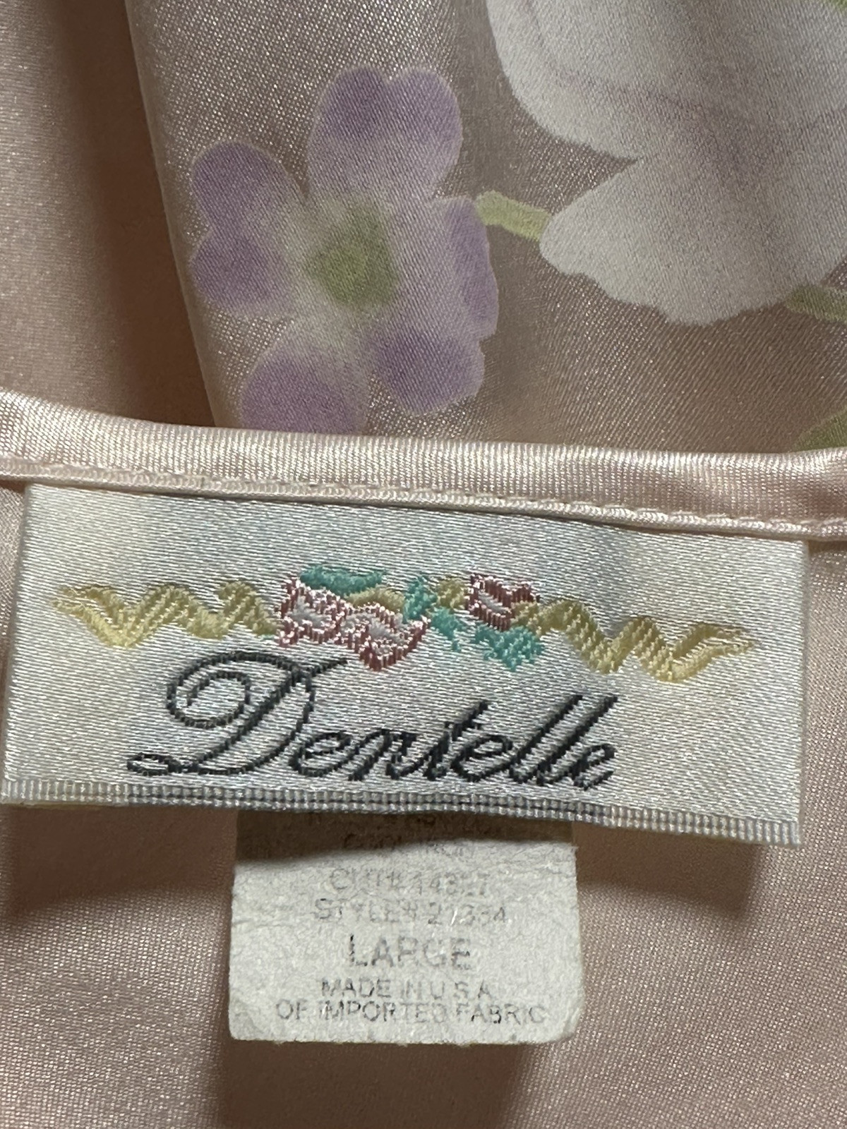VTG Dentelle Peignoir Set – Robe,Gown,Shorts – Pink, Size L/XL, Made USA
