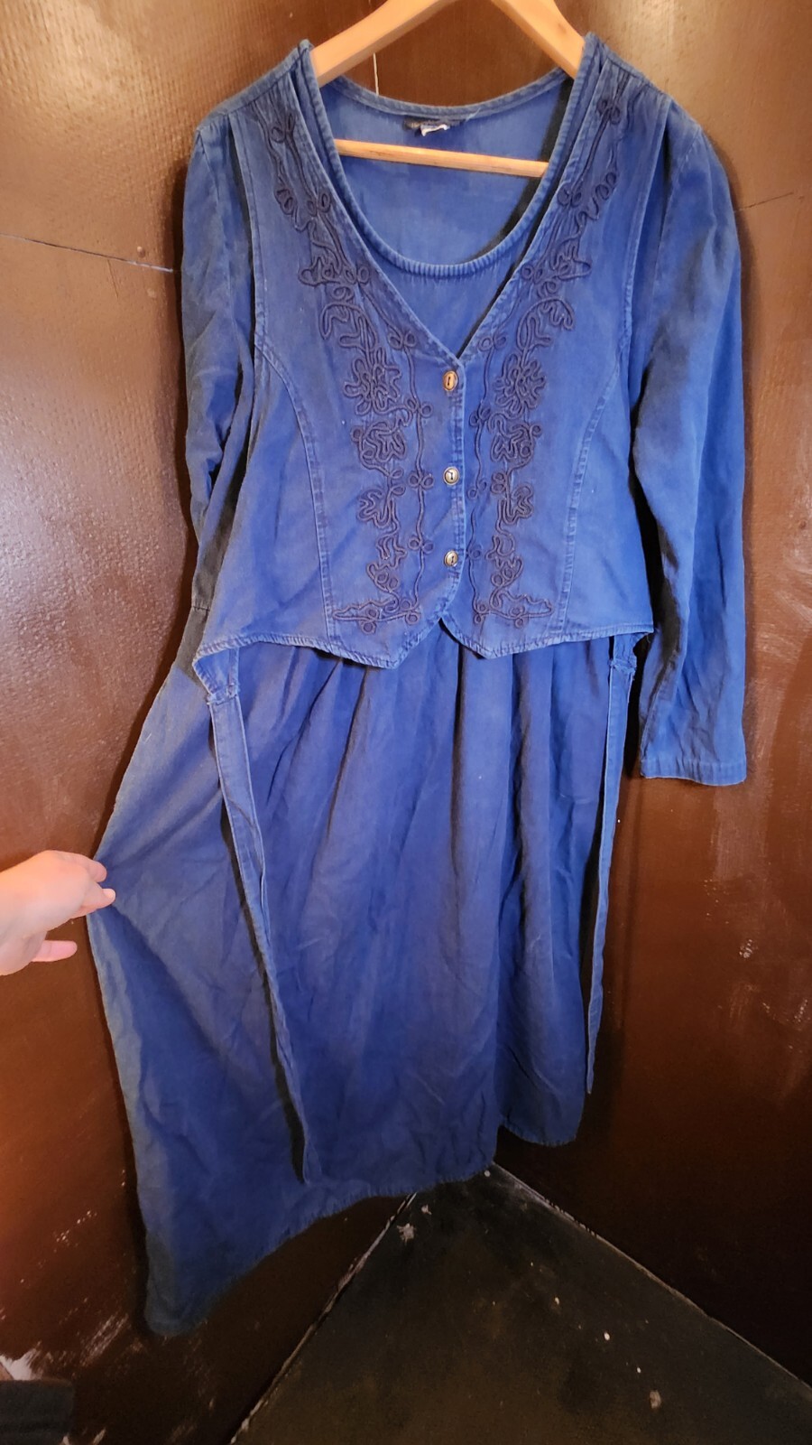 MAJJ New York & Paris Vintage Fancy/Embroidered Jean Dress Size M