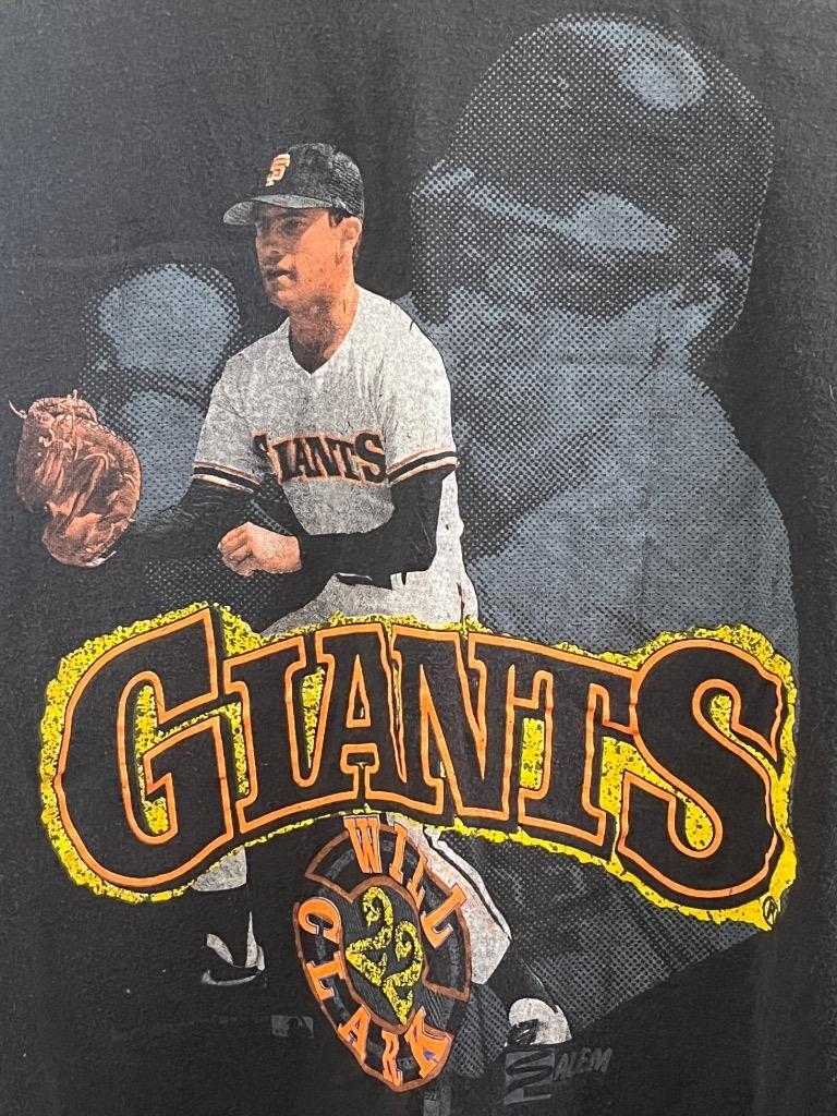 Vtg 80’s Will Clark SF Giants Womens T-Shirt sz L Single Stitch Salem Sportswear