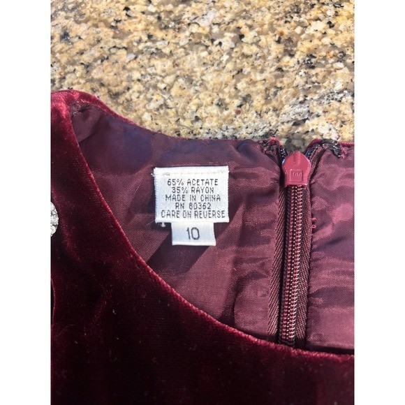 Vtg Niteline Della Roufogali Burgundy Velvet Maxi Dress Rhinestone Formal 10