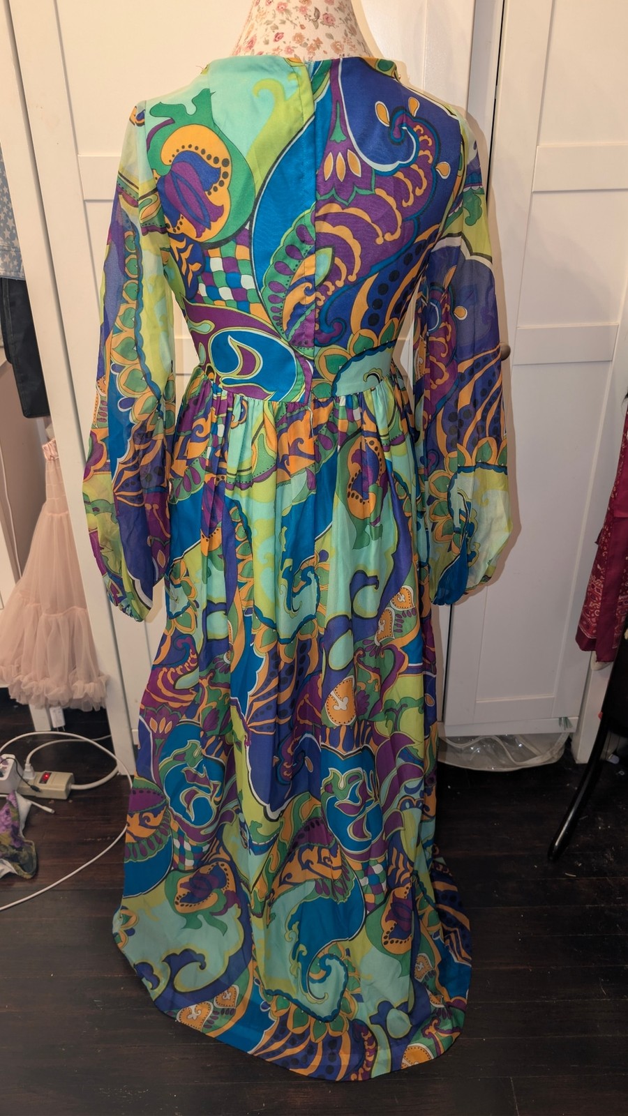 Incredible 1960’s Psychedelic Murray Hamburger&co. Maxi Dress