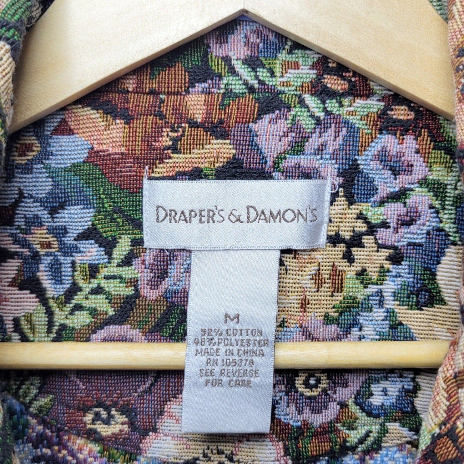 Draper & Damon’s Vintage Floral Tapestry Jacket M Cottagecore Academia Romantic