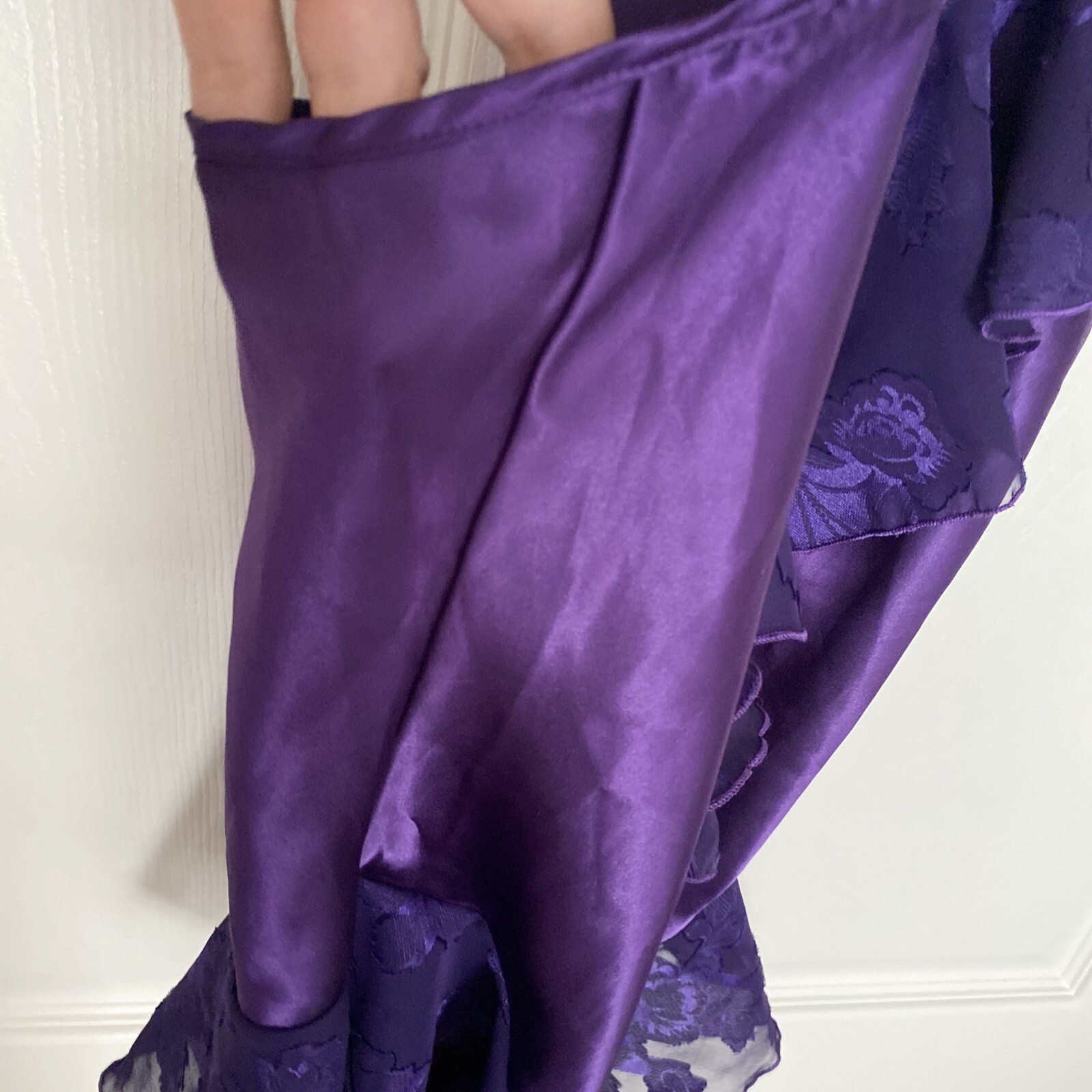 Vintage Feather Bed Intimate Purple Satin And Lace Sexy Teddy Size Small