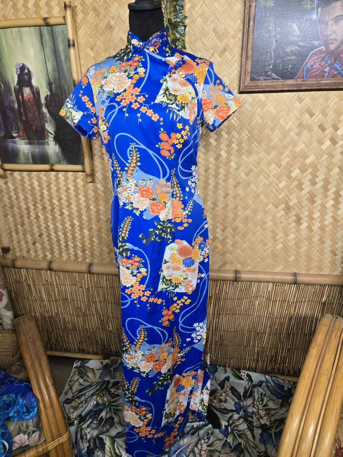 Vintage Paradise Hawaii Brand Hawaiian Aloha Maxi Dress w1206