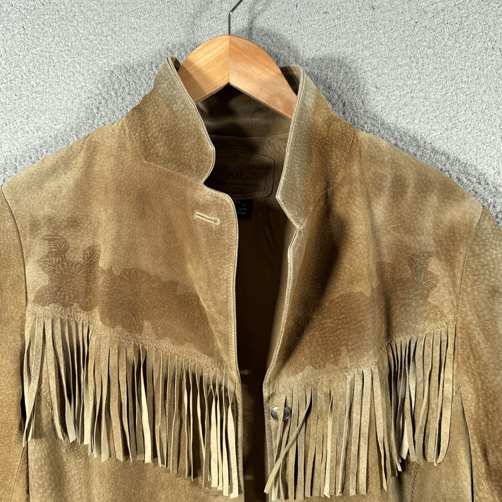 Vintage Ralph Lauren Suede Fringe Jacket Womens Large Brown Western Cowgirl FLAW