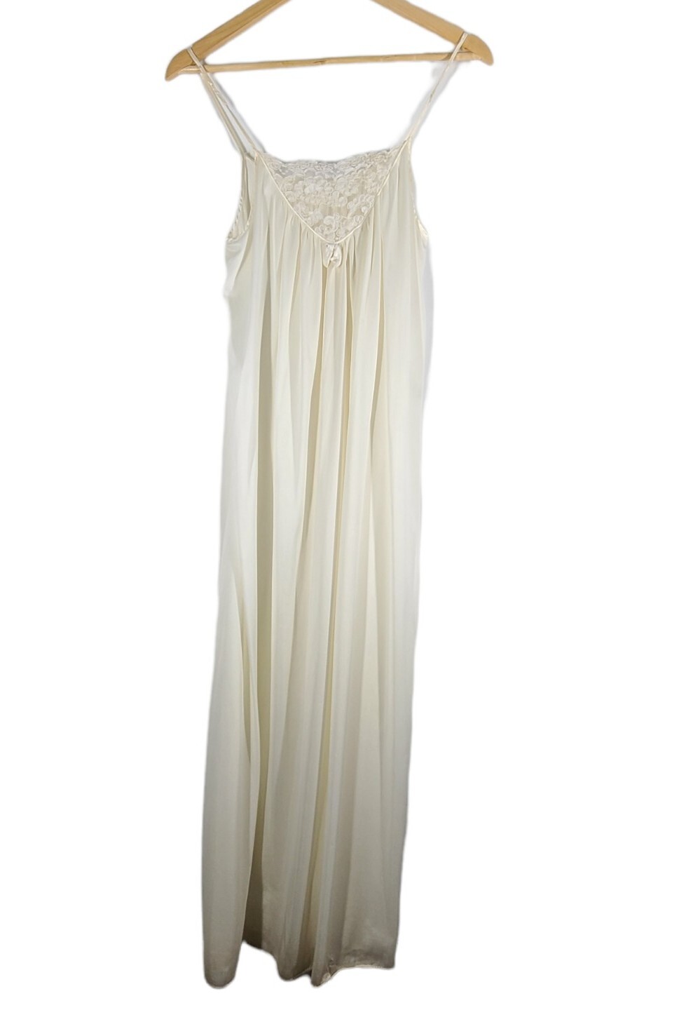 Sears slip dress Womens S (8/10) Ivory Full Nylon Silky Lingerie Sexy