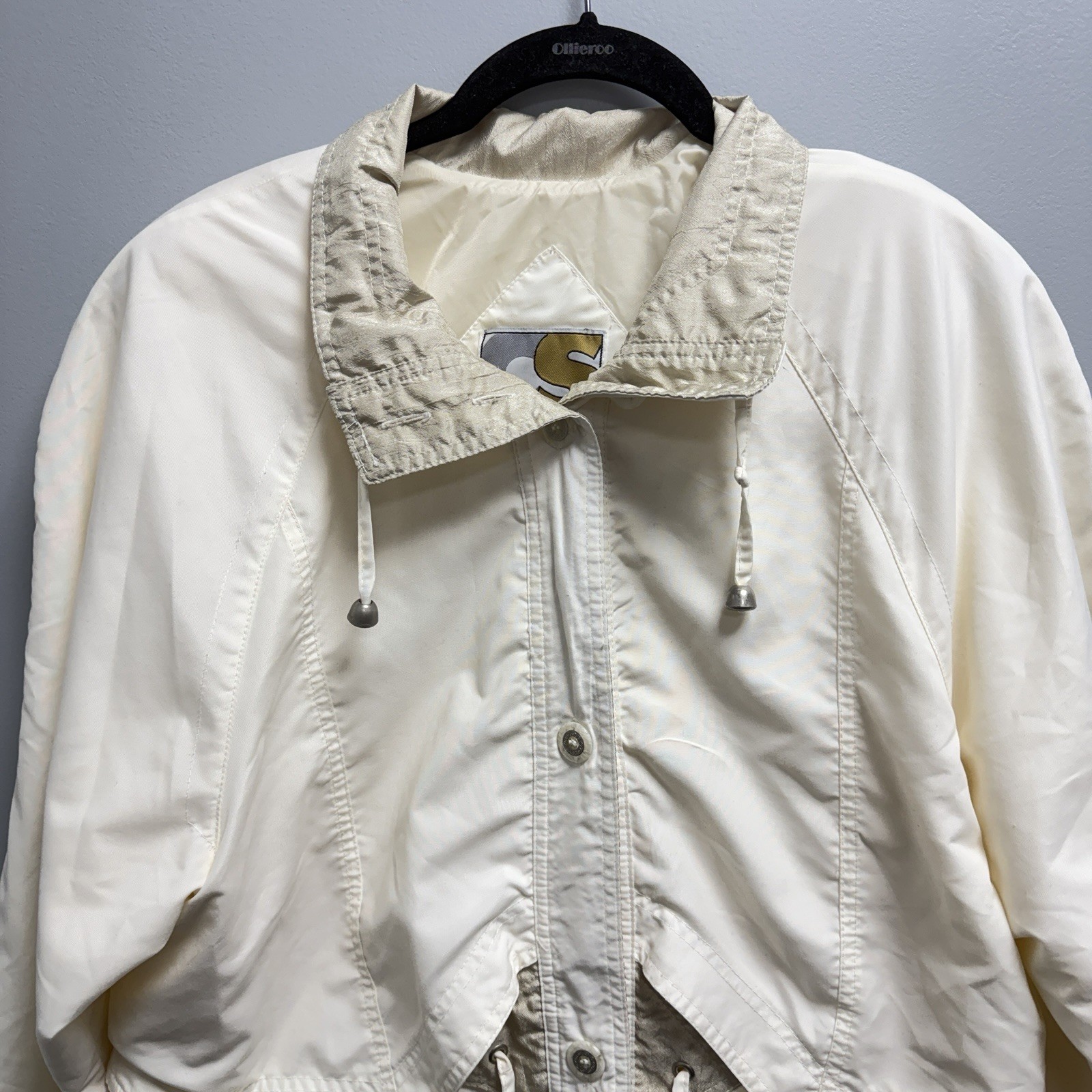 Vintage CS Current Seen Jacket Windbreaker Ivory & Gold Size S