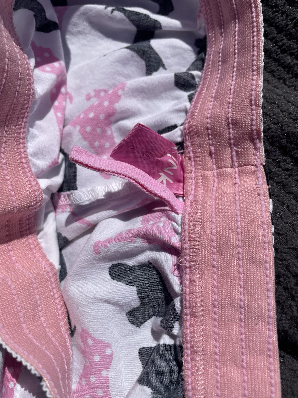 PINK Victoria’s Secret dog print pajama pants Vintage Y2K polkadot pink white PJ