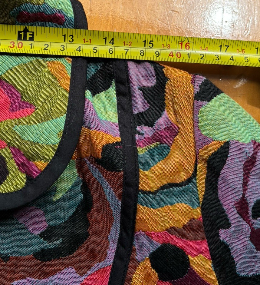 VTG Canvasbacks Multicolor Swirl Print Blazer Pink Purple & Turquoise Size M