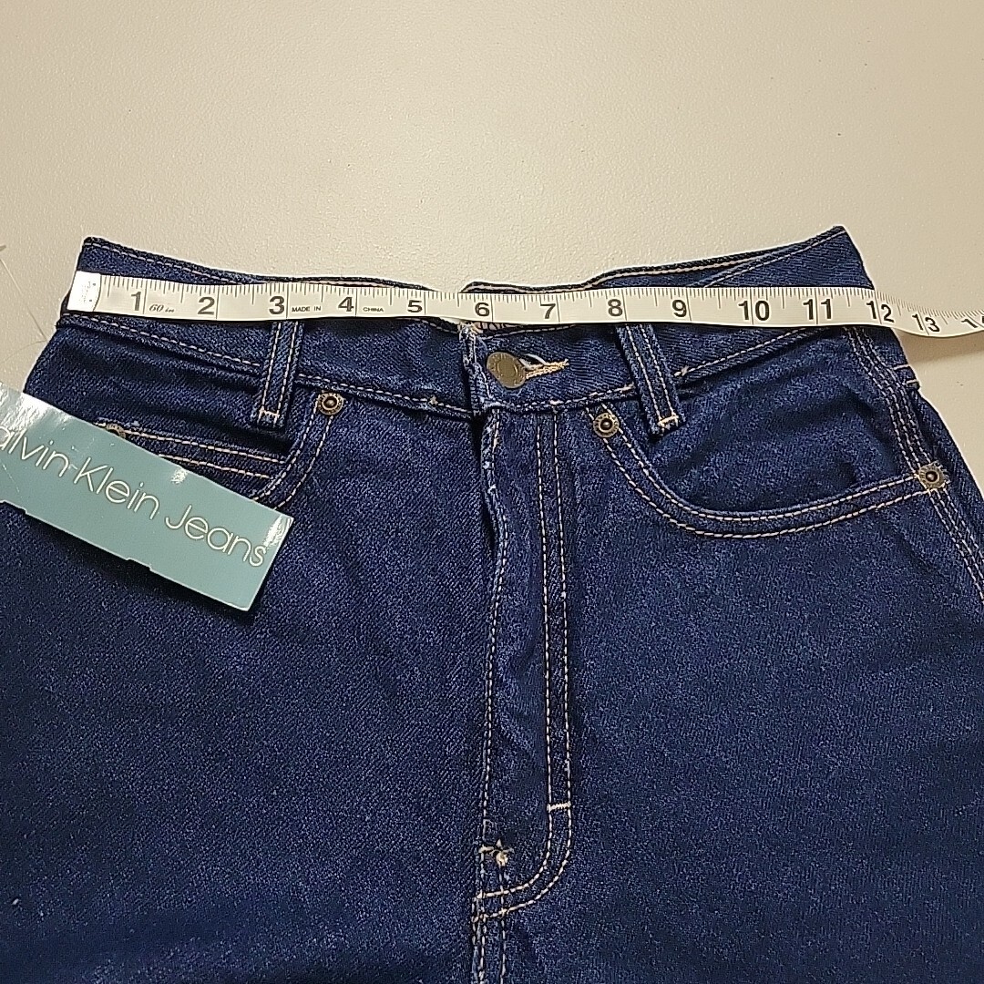 Vintage Calvin Klein High Rise Jeans Blue Mom 80’s Made In USA Logo Size 5 New