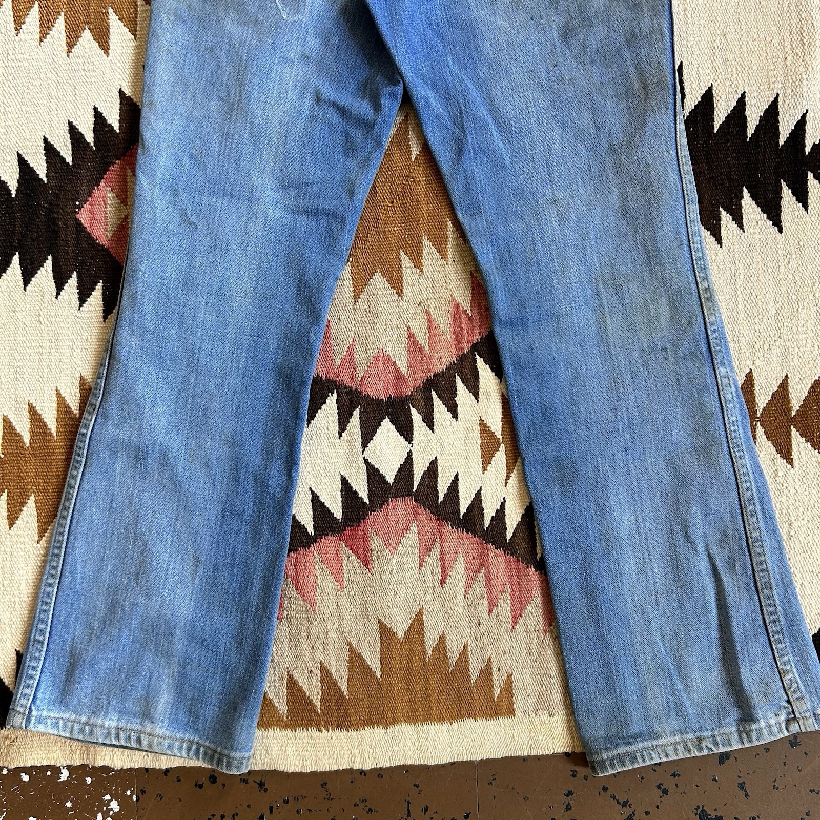 Vintage 1960s 70s Wrangler Boot Cut Distressed Jeans Sz 27 x 30