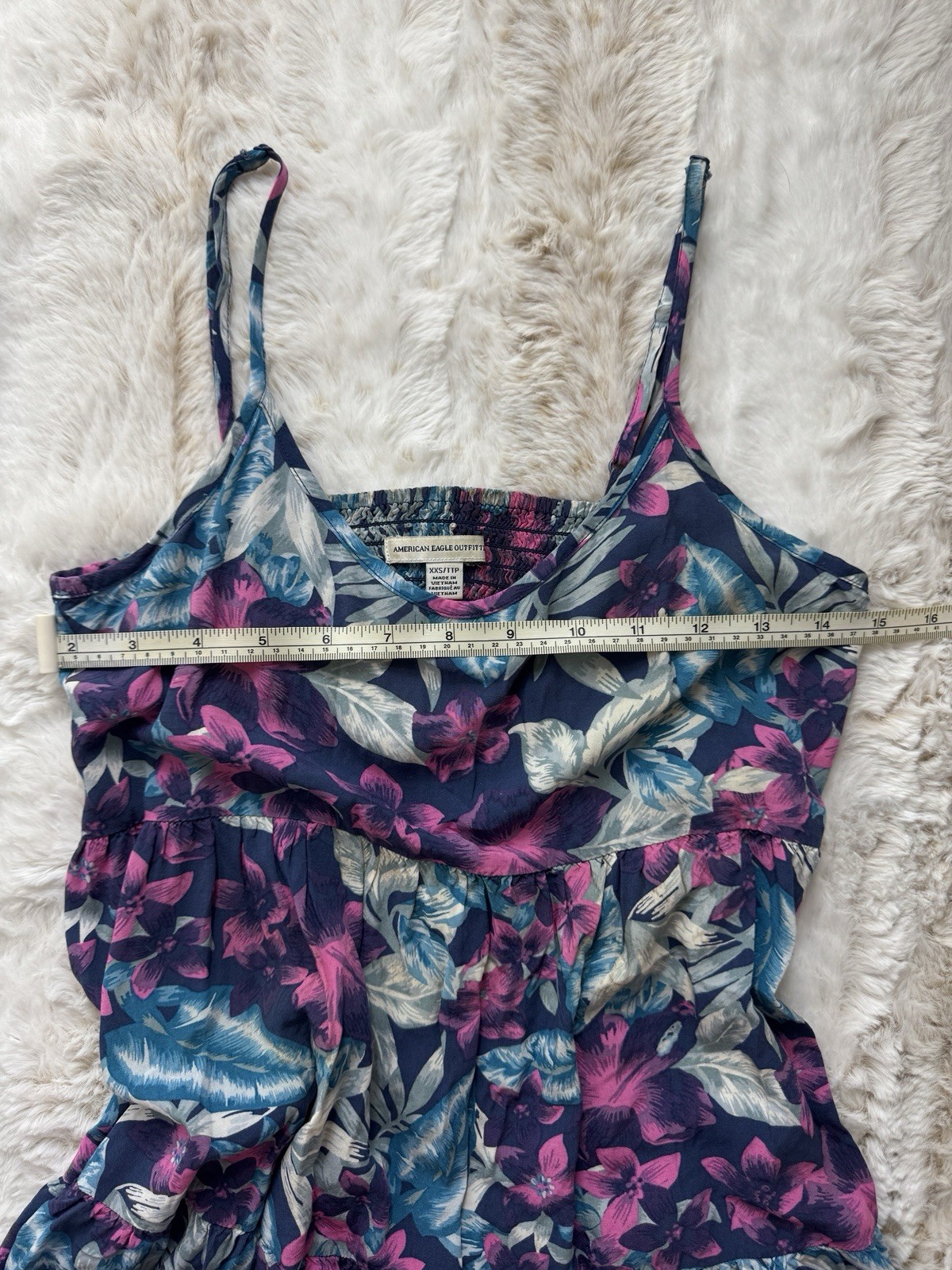 Vintage Y2K American Eagle Floral Tiered Cami Babydoll Boho Dress