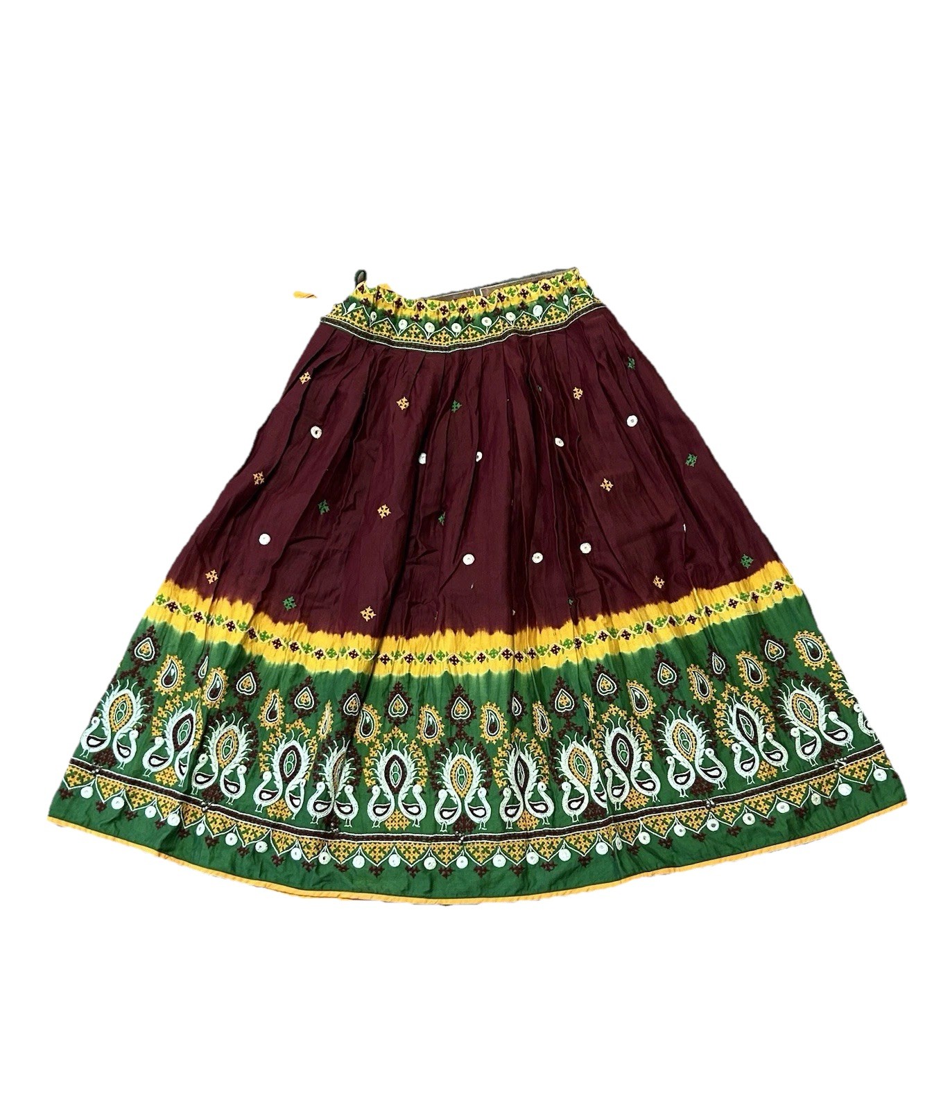 Vintage Indian Skirt Size Large Embroidered Festival Hippie Folk Boho